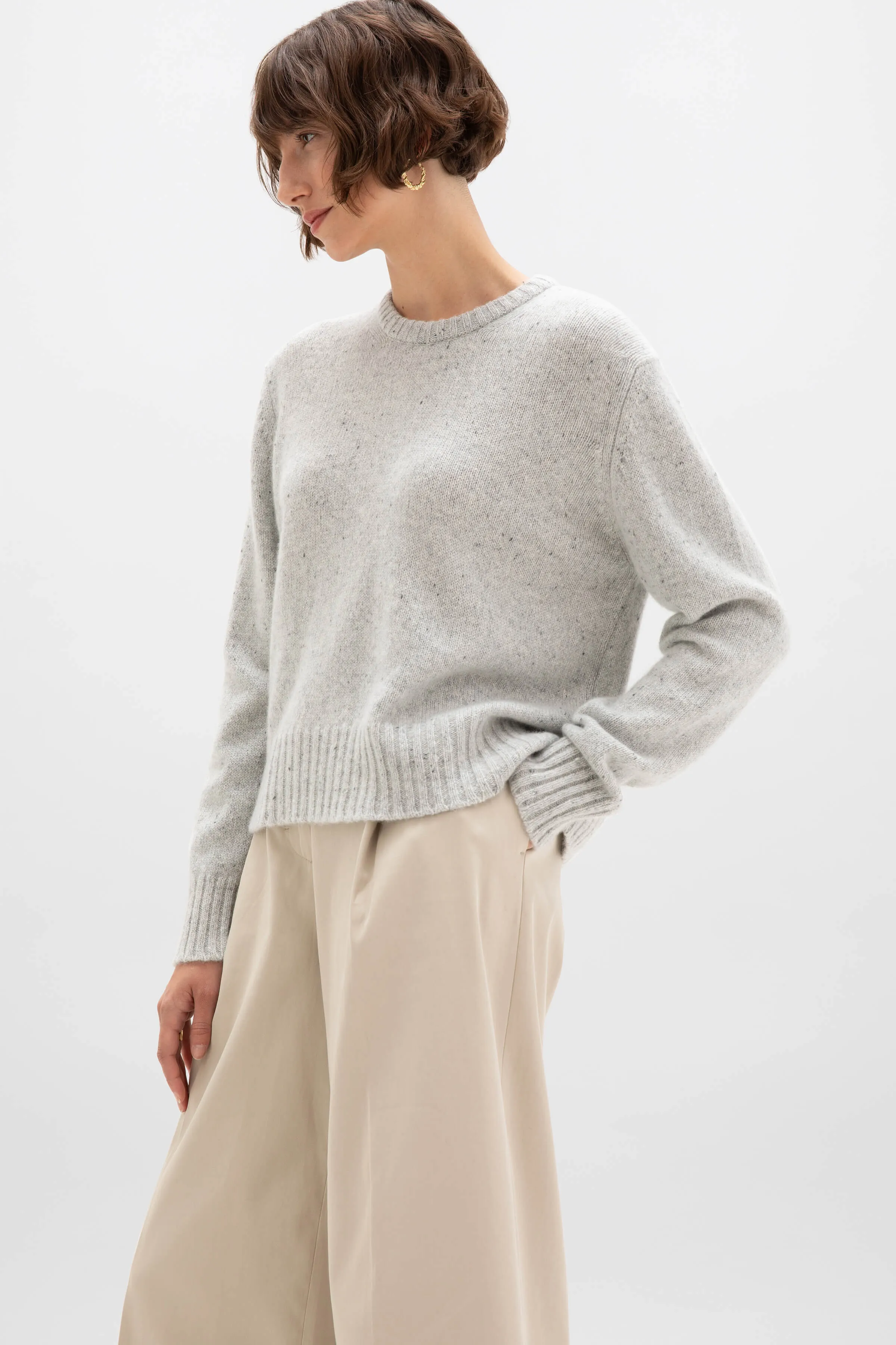 Cropped Donegal Cashmere Jumper