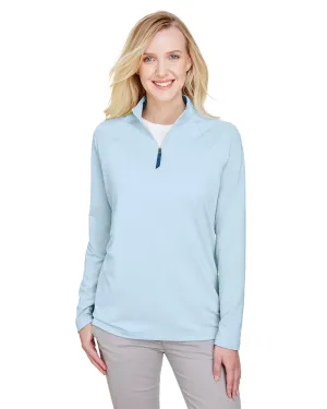 Crownlux Performance ladies Clubhouse Micro-Stripe Quarter-Zip