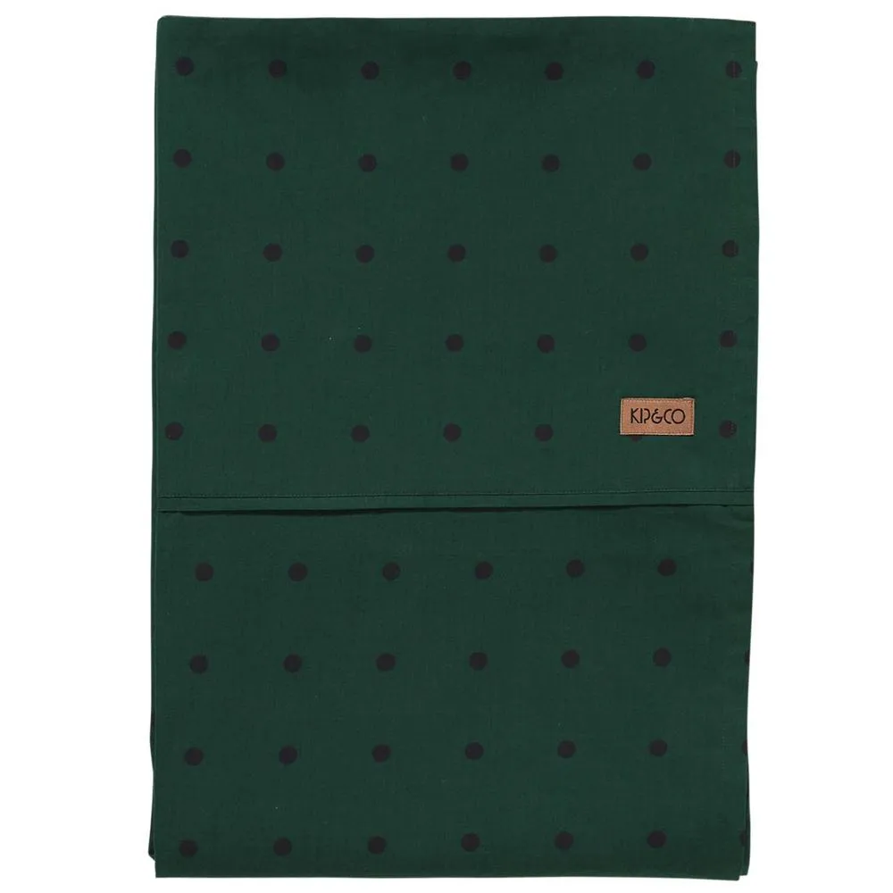 Dots Green Cotton Flat Sheet