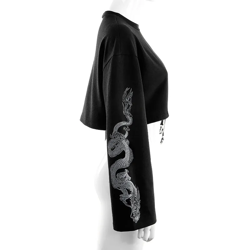 Dragons Lair' Black Alt Grunge Dragon Sweatshirt