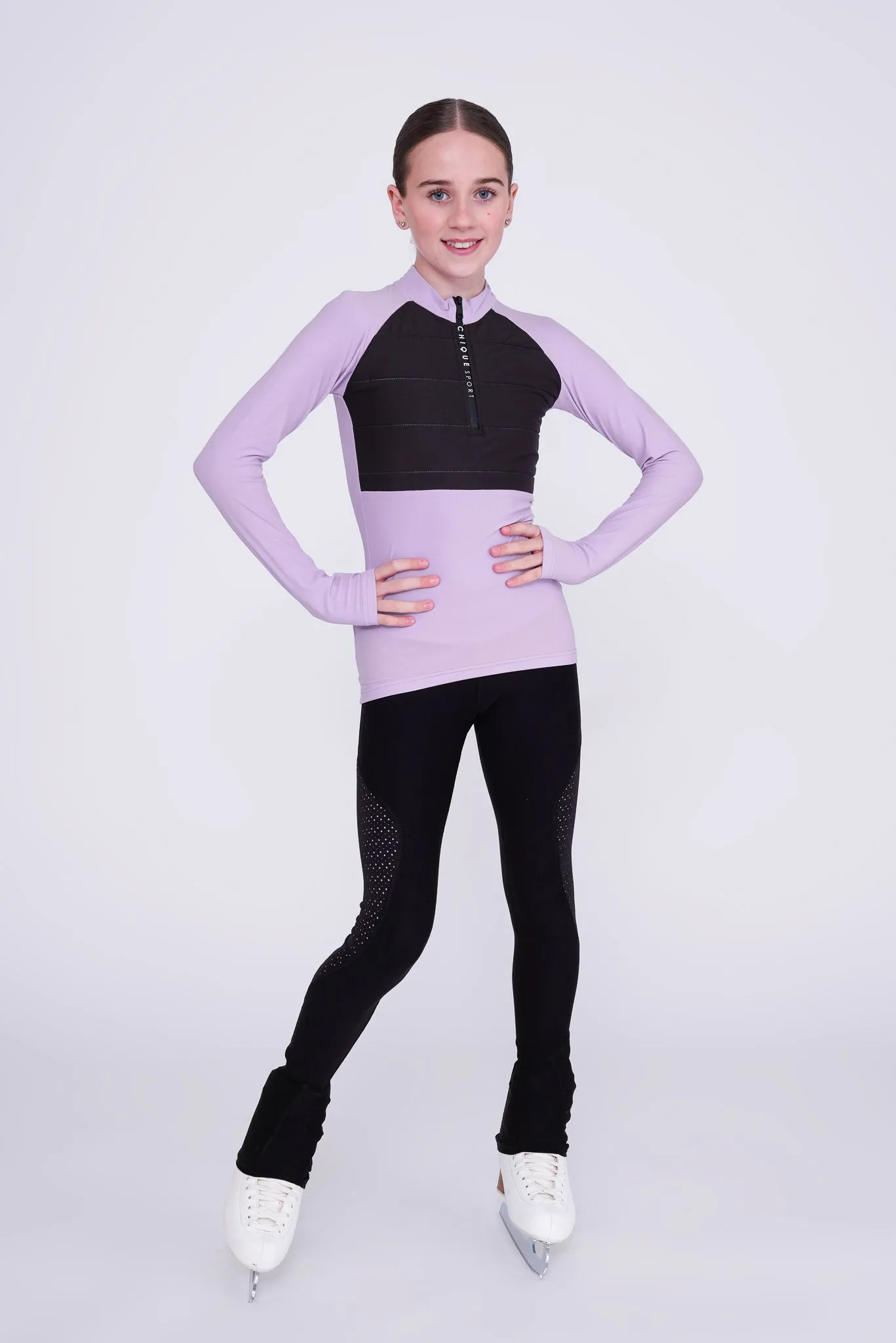 Empower Padded Half-Zip Top in Amethyst