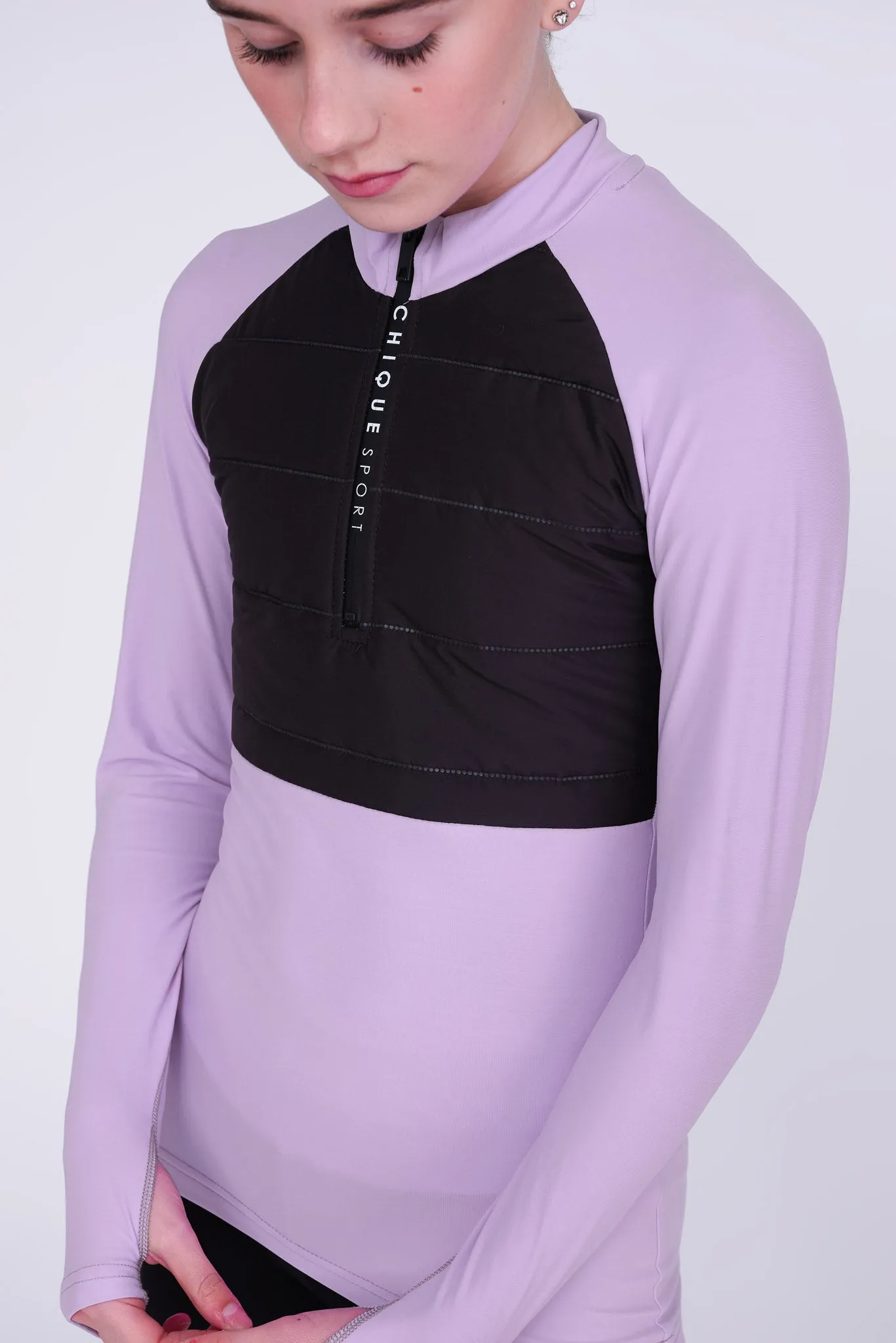 Empower Padded Half-Zip Top in Amethyst