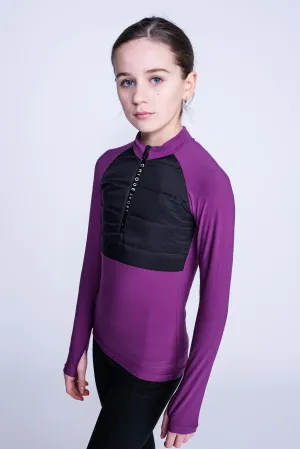 Empower Padded Half-Zip Top in Berry