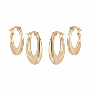 Estée Lalonde Ellipse Earring Layering Set 18ct Gold Plate