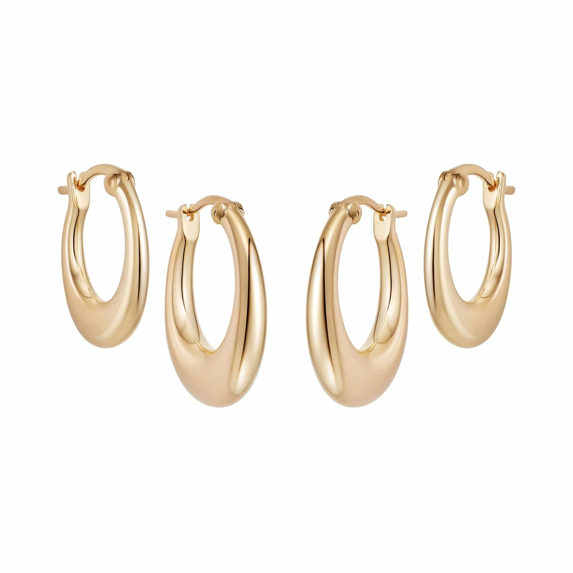 Estée Lalonde Ellipse Earring Layering Set 18ct Gold Plate