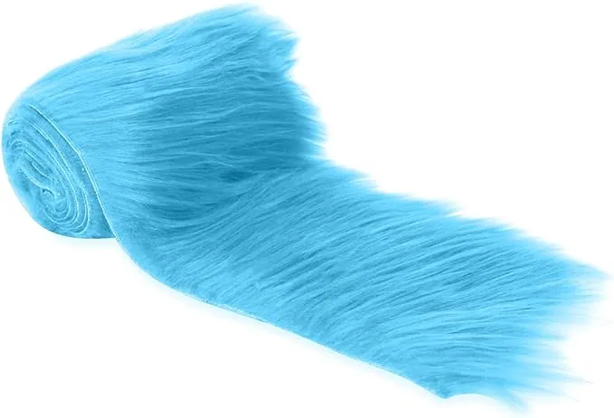 FabricLA Mohair Shaggy Faux Fur Fabric - Pre Cut Strips | Trim Ribbon | DIY Craft, Hobby, Costume, Decoration | FabricLA