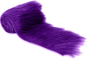 FabricLA Mohair Shaggy Faux Fur Fabric - Pre Cut Strips | Trim Ribbon | DIY Craft, Hobby, Costume, Decoration - Purple