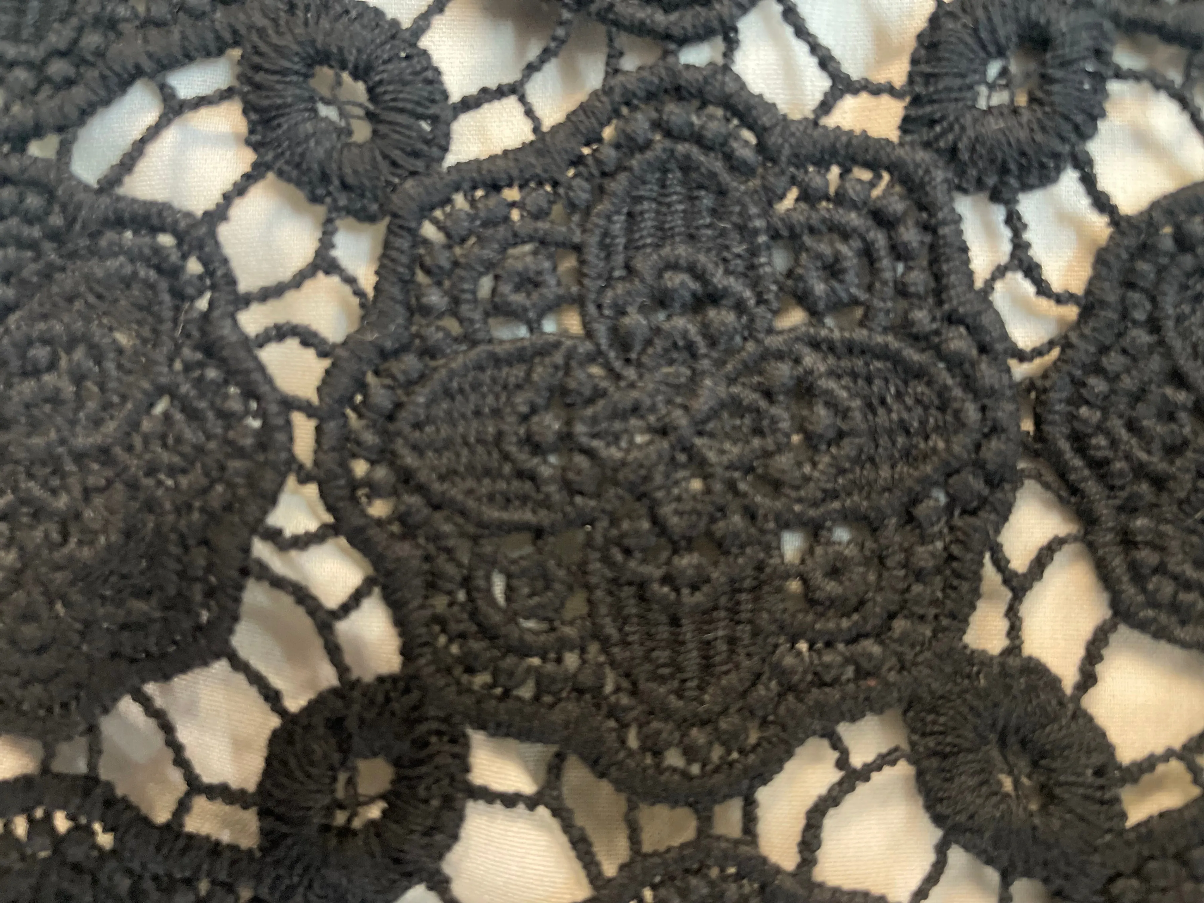 Geometric Cotton Lace - Jet Black