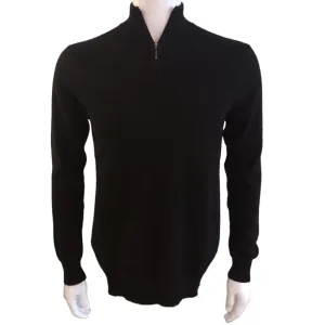 Half Zip Two Tone Collar in Black