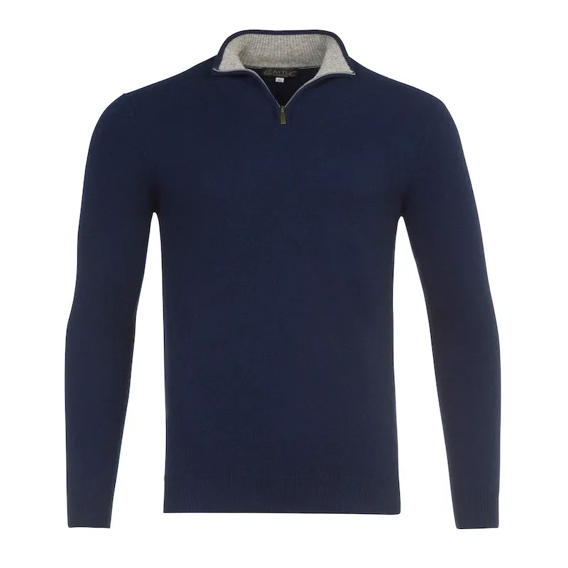 Half Zip Two Tone Collar in Navy