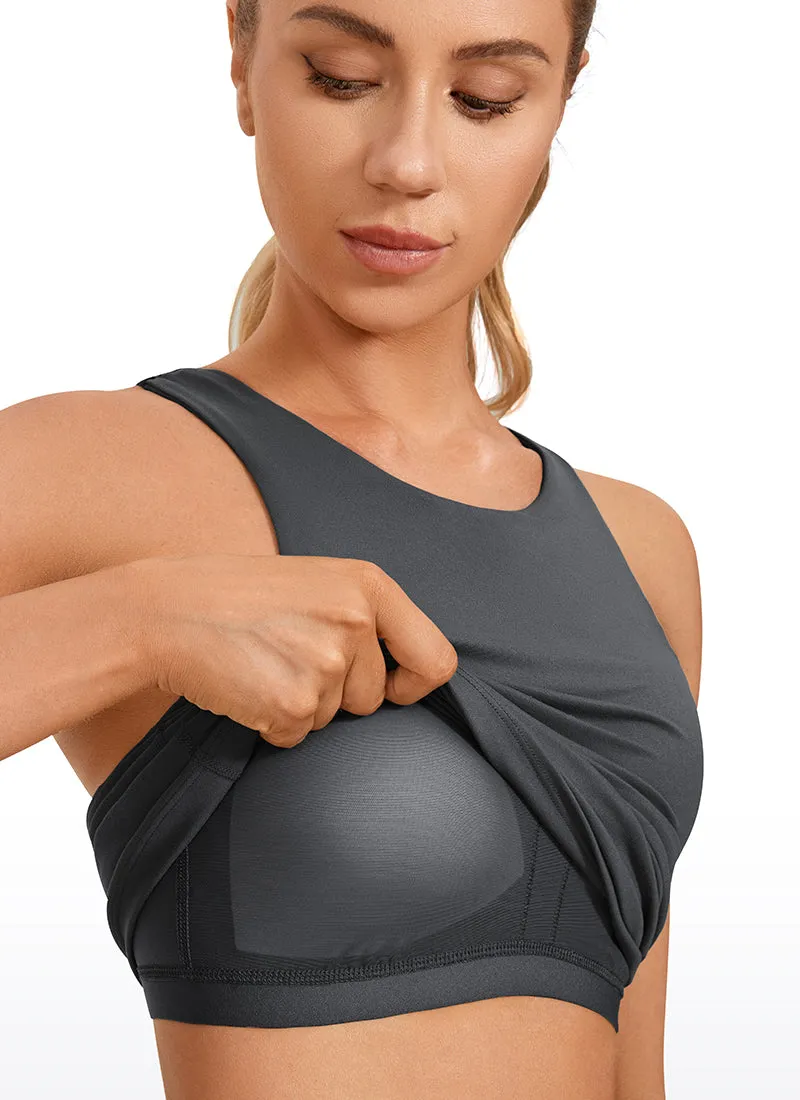 High Neck Built-in Bra Tanks Racerback