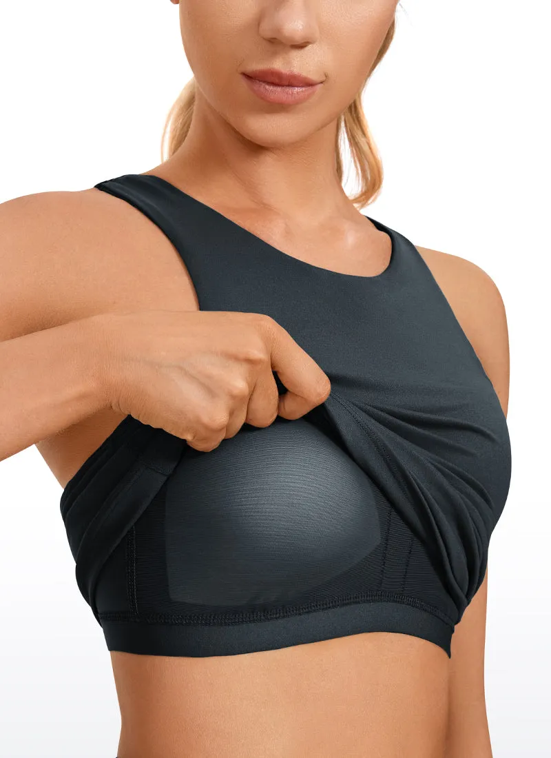 High Neck Built-in Bra Tanks Racerback