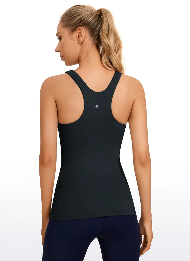 High Neck Built-in Bra Tanks Racerback