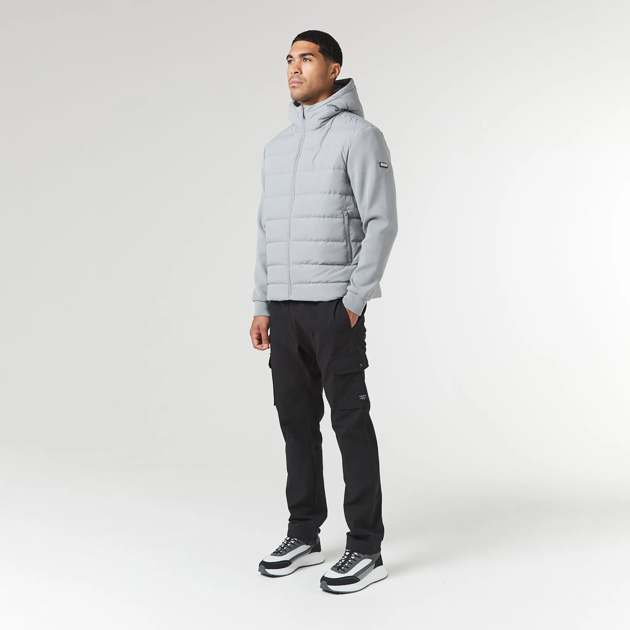 Hooded Hybrid Jacket | Ice Grey