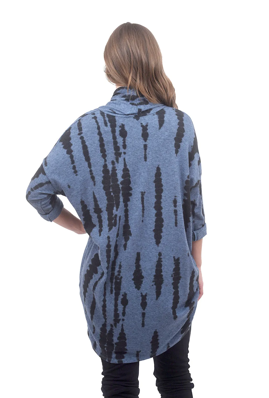 Inkblot Wrap Tunic, Blue