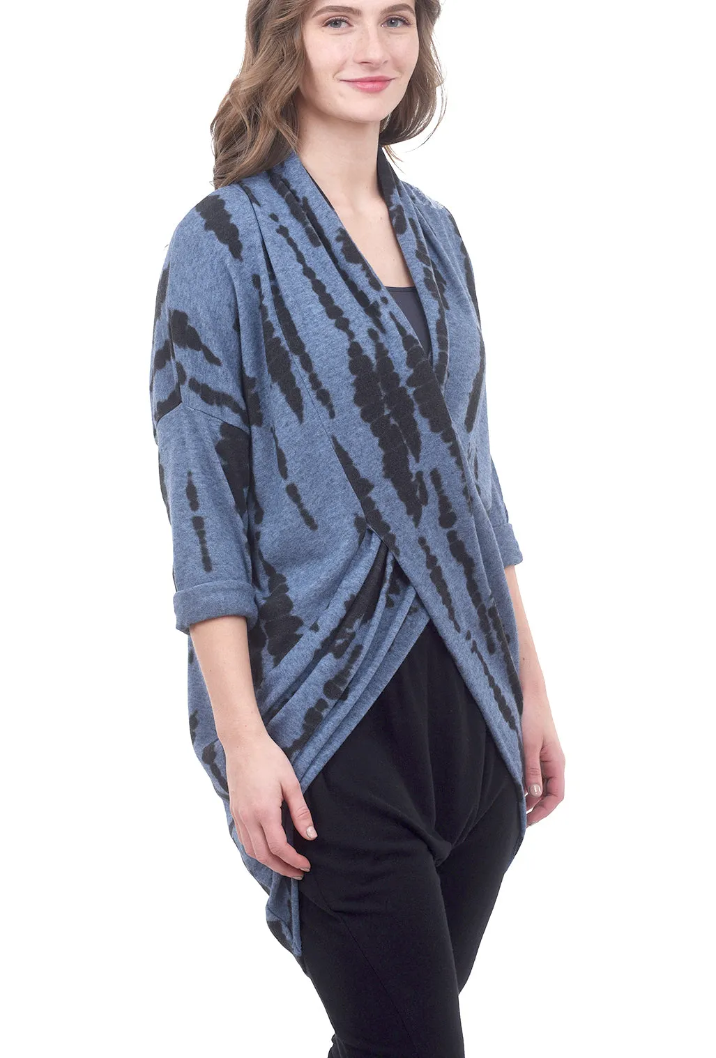 Inkblot Wrap Tunic, Blue