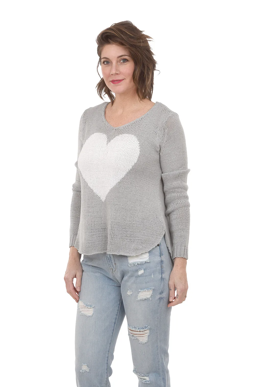 Juliet Heart Sweater, Gray