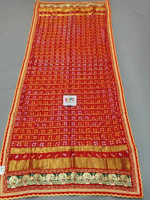 KcPc New Ghatchola Art Silk Bandhej Heavy Border Dupatta ,ZHR