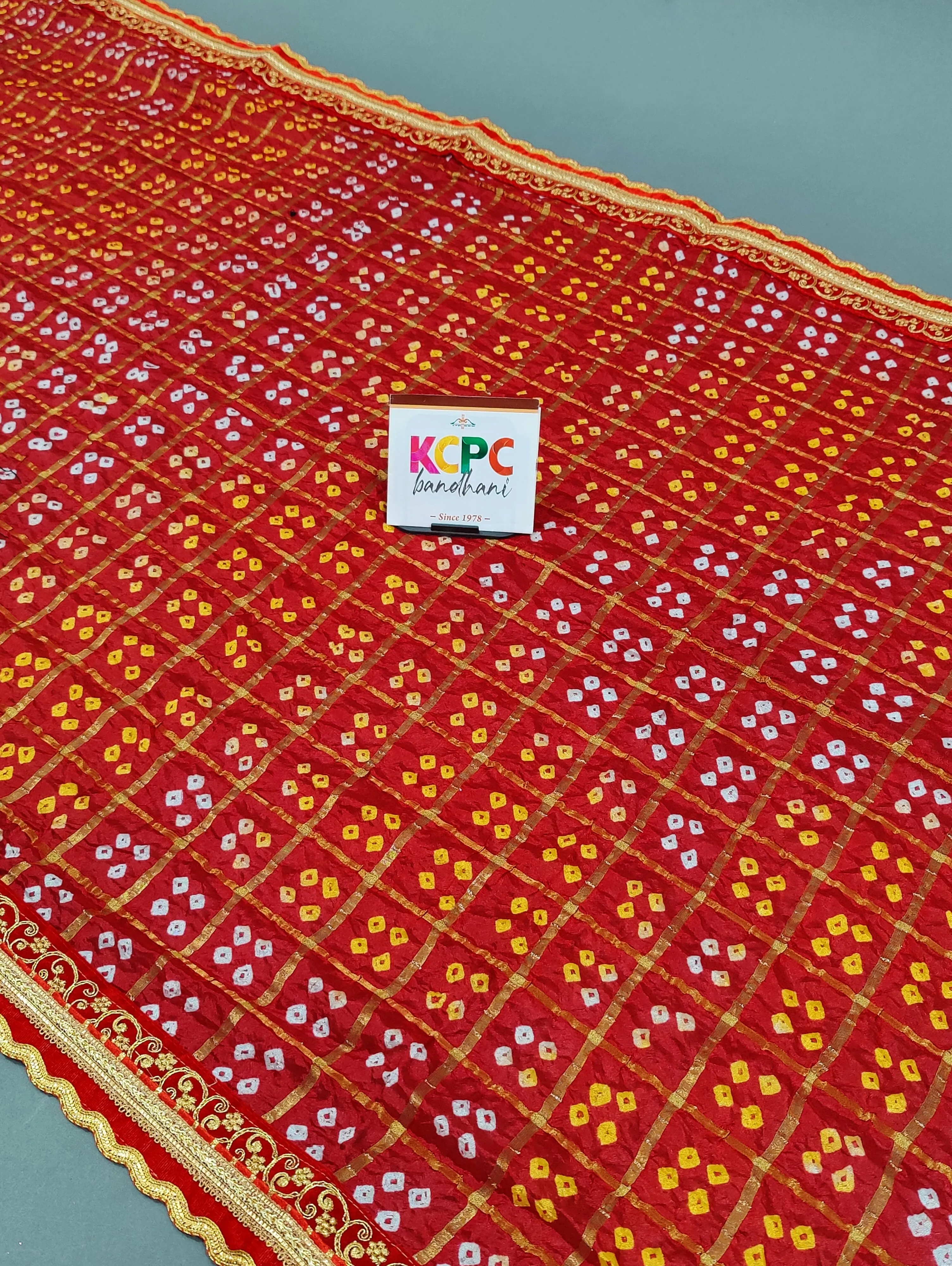 KcPc New Ghatchola Art Silk Bandhej Heavy Border Dupatta ,ZHR