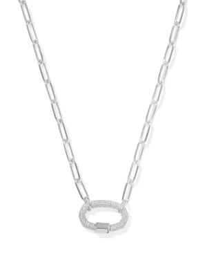 Kendra Scott Emery Link And Chain Necklace - Silver White Crystal