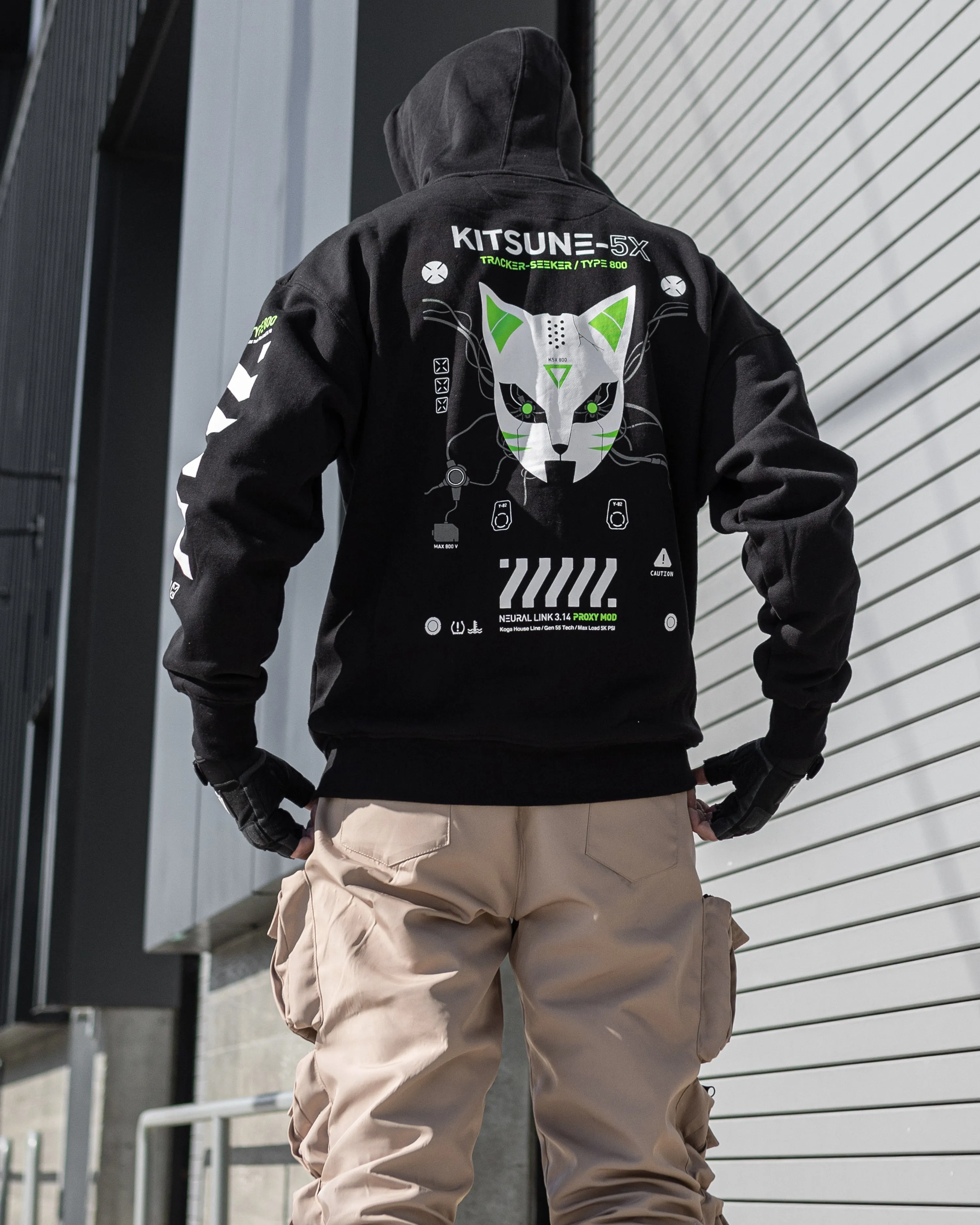 Kitsune-5X LM Black Zip Hoodie