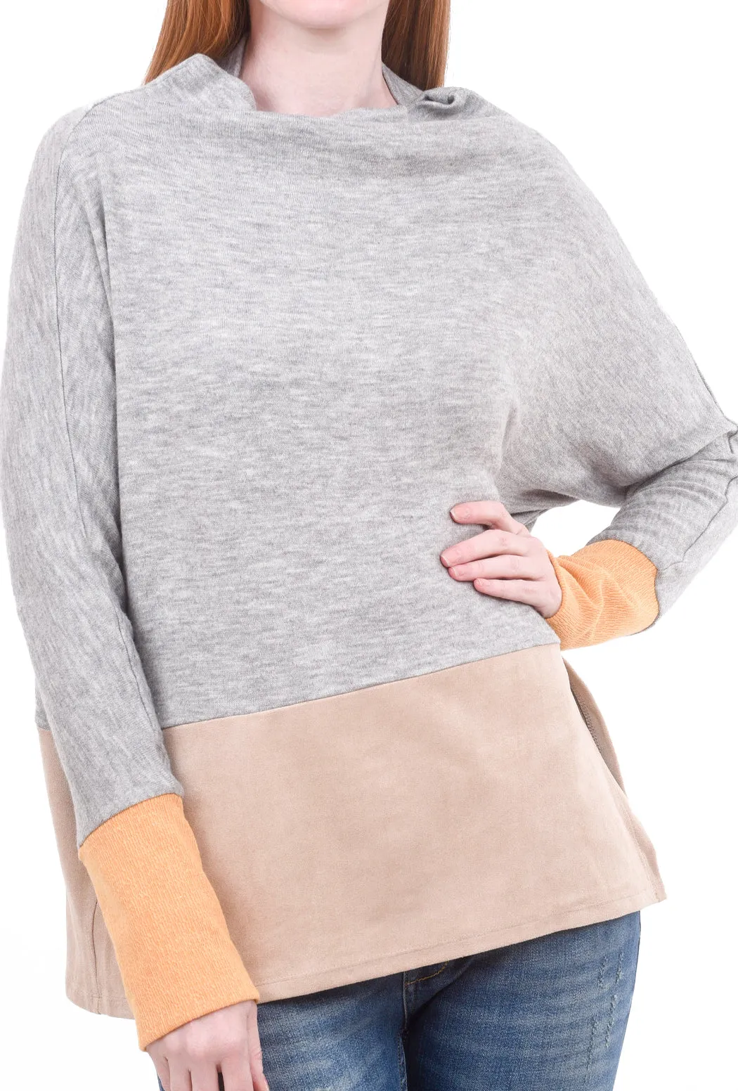 Knit Boatneck Top, Gray