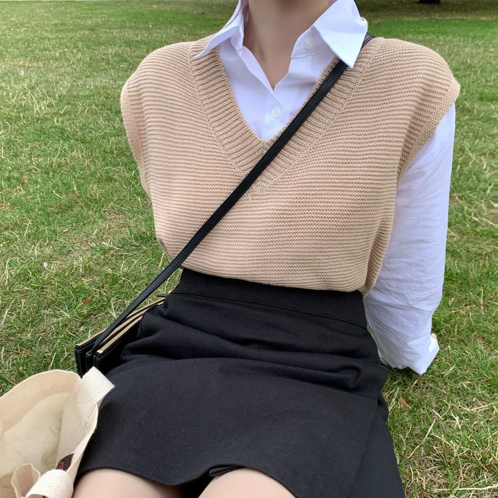 [Korean Style] Cadia Minimal Spring Knit Vest