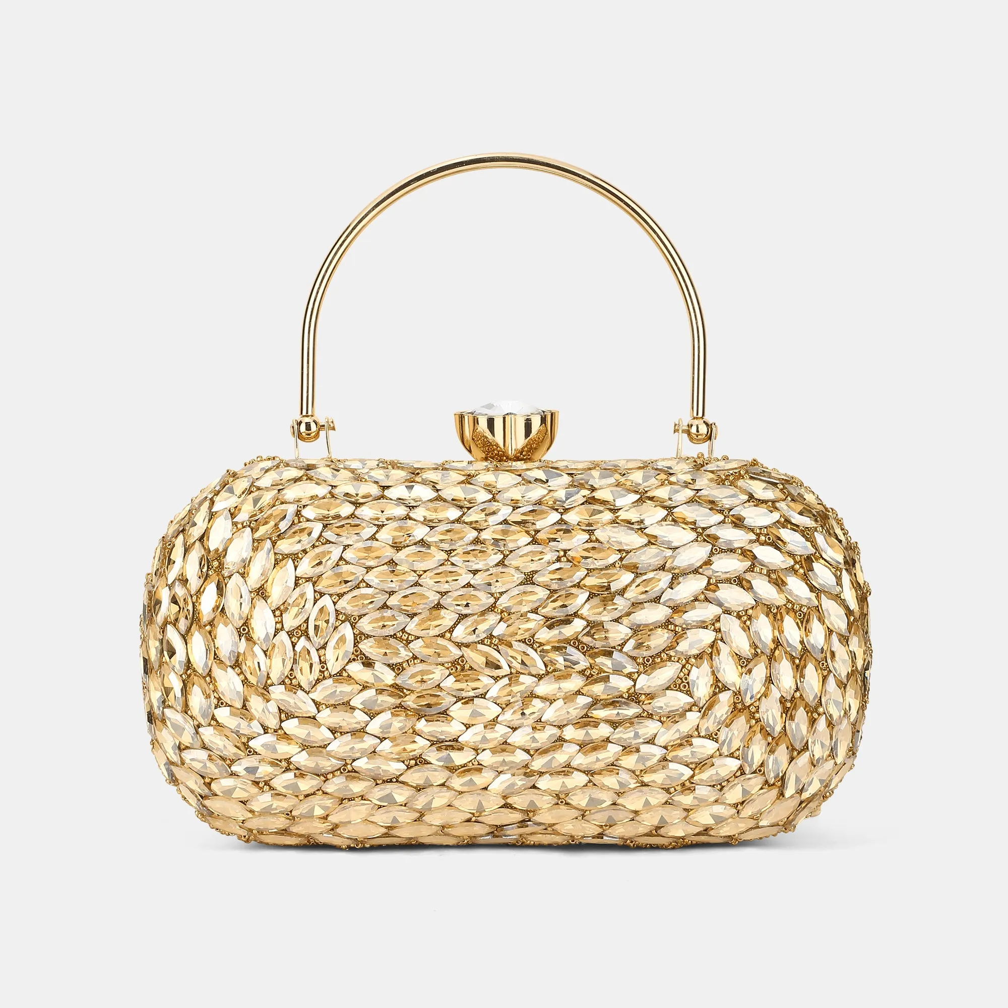 Lavie Luxe Jewel Gold Medium Women's Frame Clutch