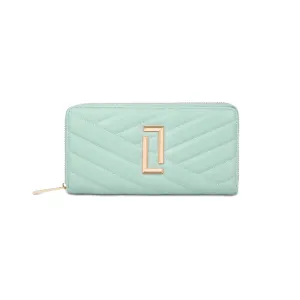 Lavie Luxe Mint Large Women's Cross Quilt Zip Around Wallet