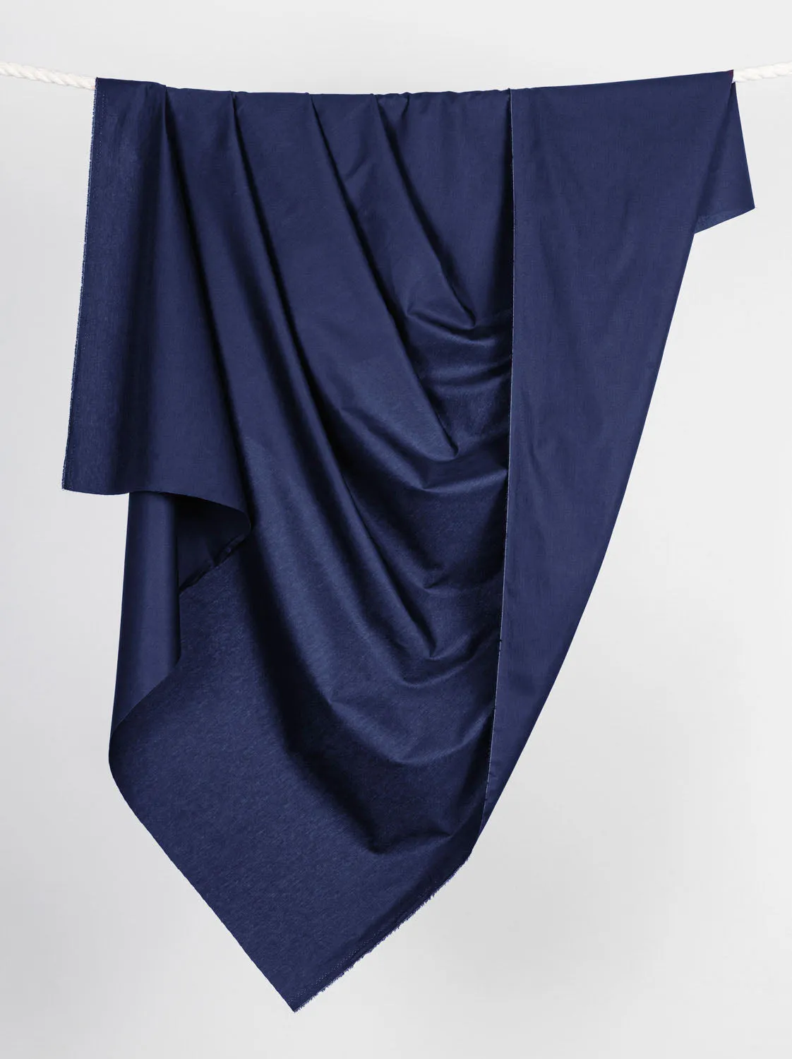 Lightweight Silky Cotton Poplin - Navy