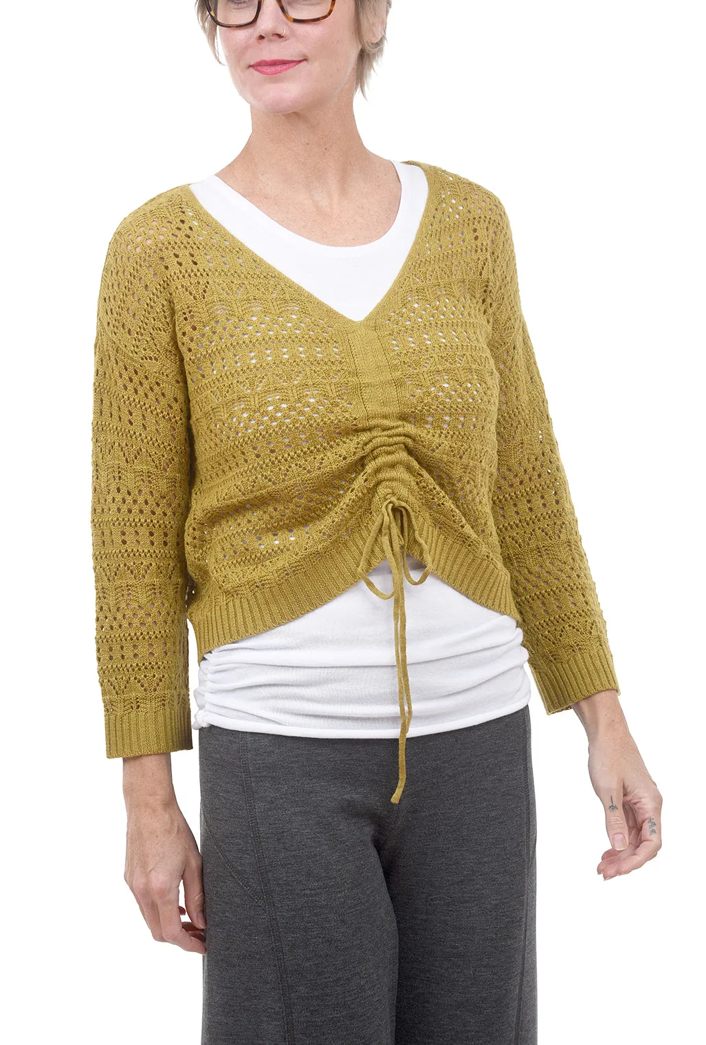 Lizzie Ruched Sweater, Ginger