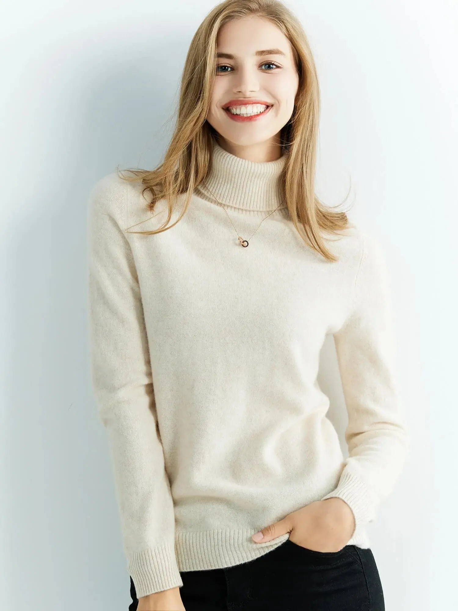 Luxurious 100% Merino Wool Turtleneck Sweater - Warm & Stylish