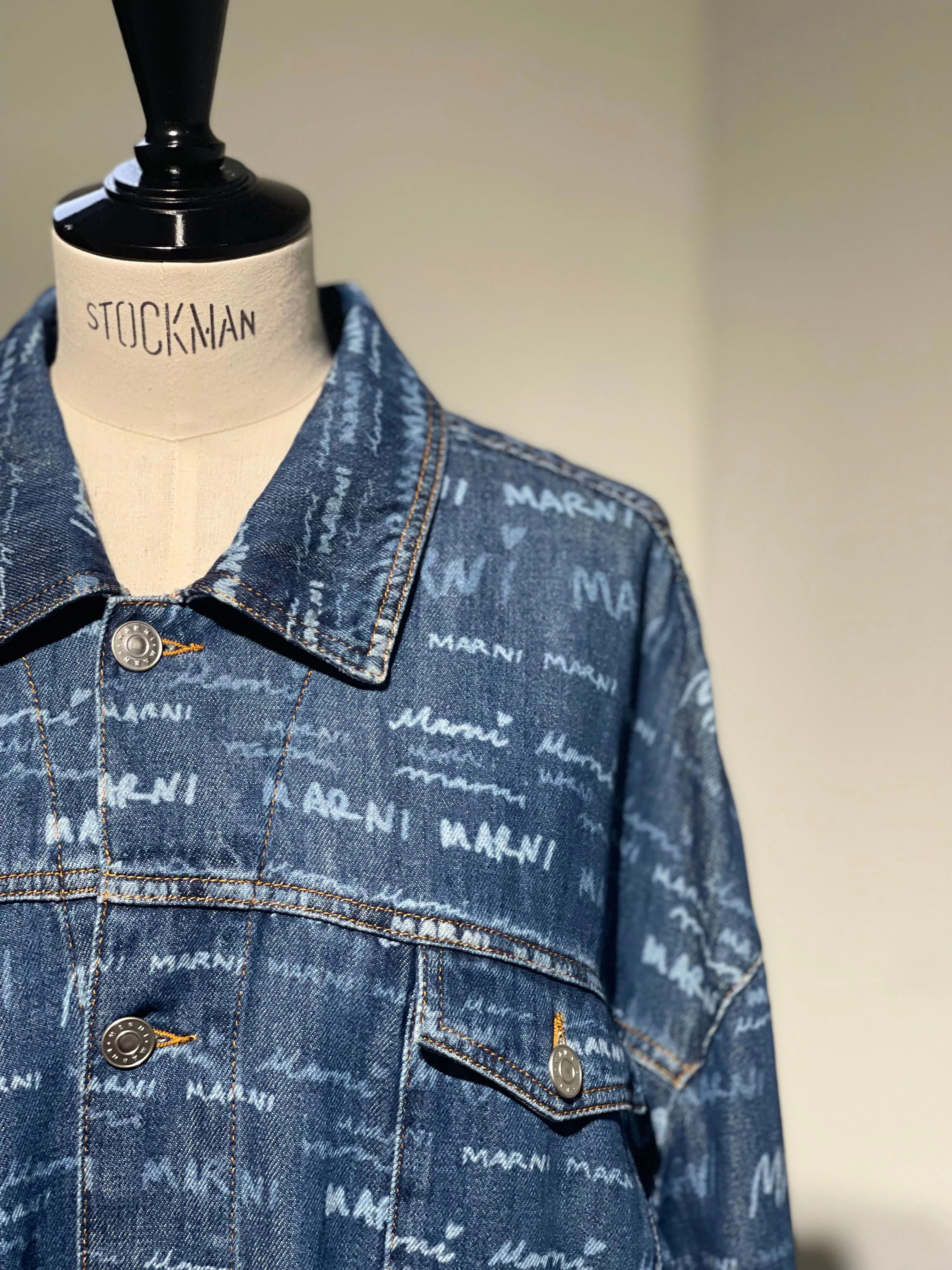 MARNI  GIJD0183A0USCV36 DENIM LOGO JACKET