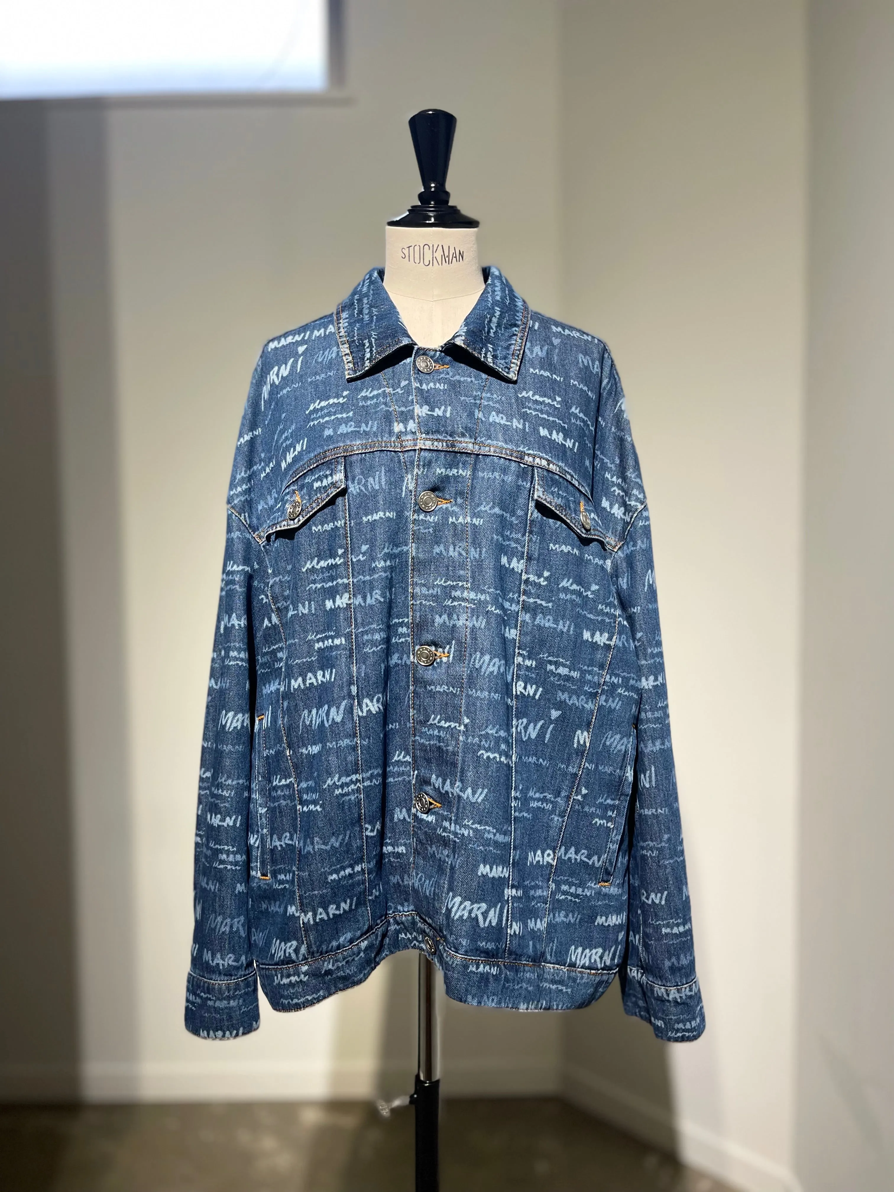 MARNI  GIJD0183A0USCV36 DENIM LOGO JACKET