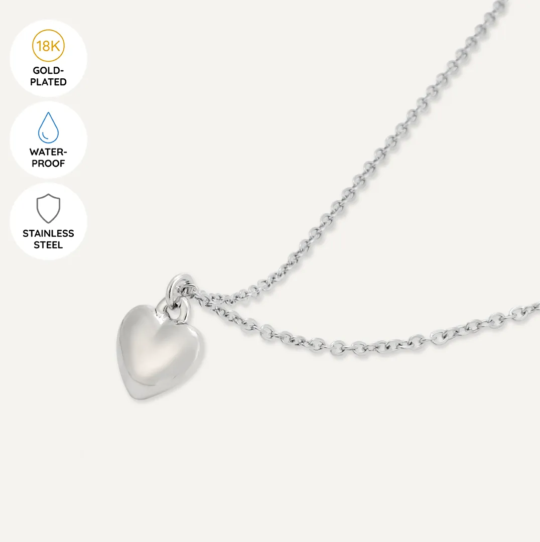 Memories: "HAPPY 80TH BIRTHDAY" | Heart Necklace | White Gold-Plated