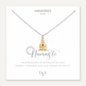 Memories: "NAMASTE" | Namaste Necklace | White Gold & 18K Gold-Plated