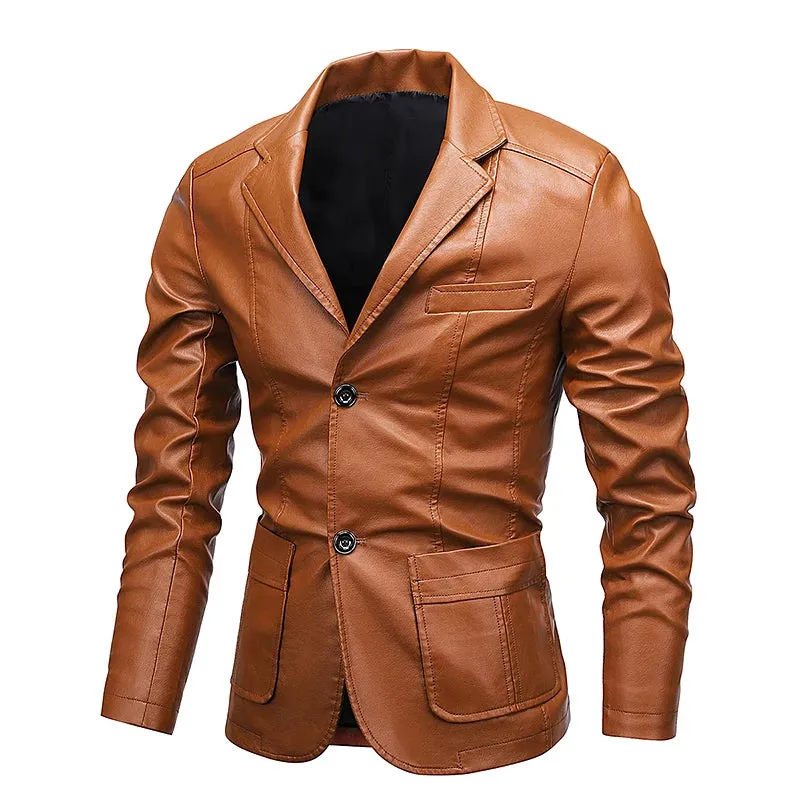 Men Vintage Leather Motorcycle Jacket 2023 Fashion Pocket Autumn Jacket Male Windbreaker Winter Jackets Fleece Leather Coats Man