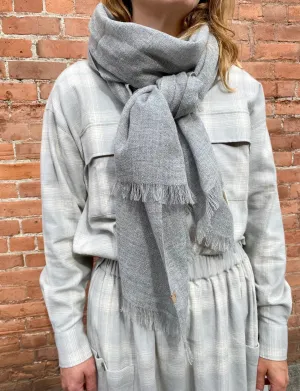 Merino Woven Scarf in Flint Grey