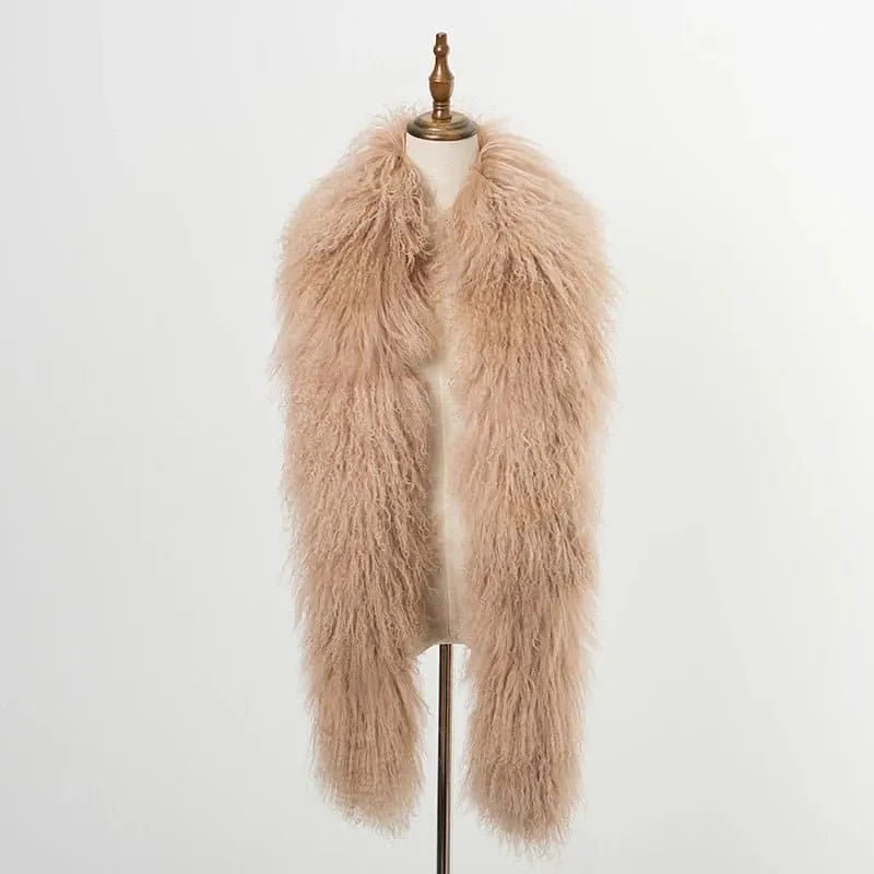 Mongolian Fur Double-Sided Scarf - Luxurious Winter Accessory | ZDFURS