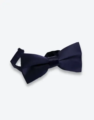 Navy Satin Bow Tie