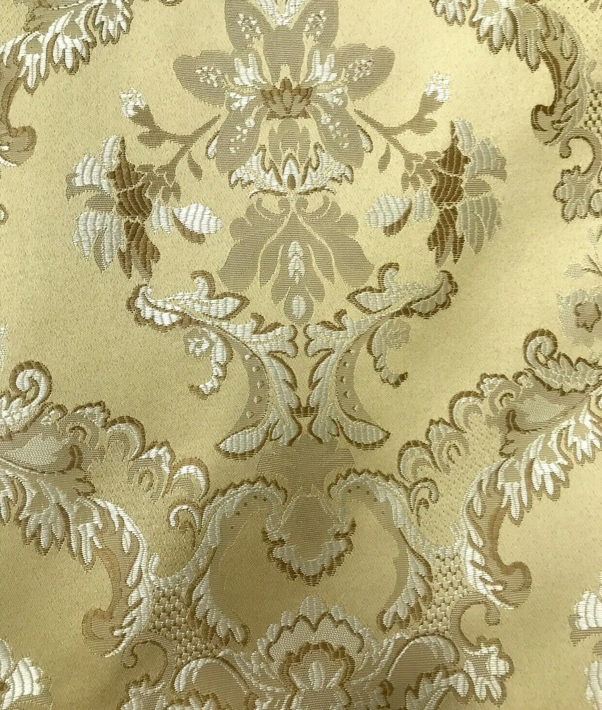 NEW 110” Wide- SALE! Prince Lucas Designer Brocade Jacquard Fabric- Mustard Yellow Gold- Medallion