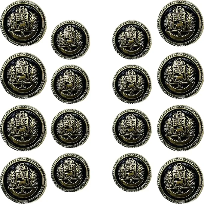 Oceanic Elegance Metal Buttons(Pack of 8 Buttons)