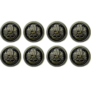 Oceanic Elegance Metal Buttons(Pack of 8 Buttons)