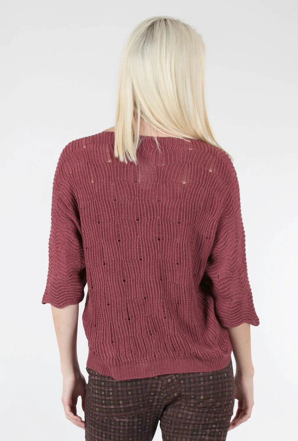 Open-Weave Sweater, Wine