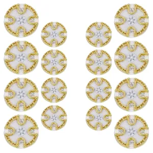 Ornate Diamond Pattern Metal Buttons(8 Big   8 Small)