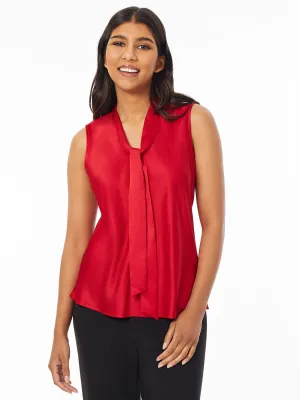 Petite Audrey Blouse, Matte Satin