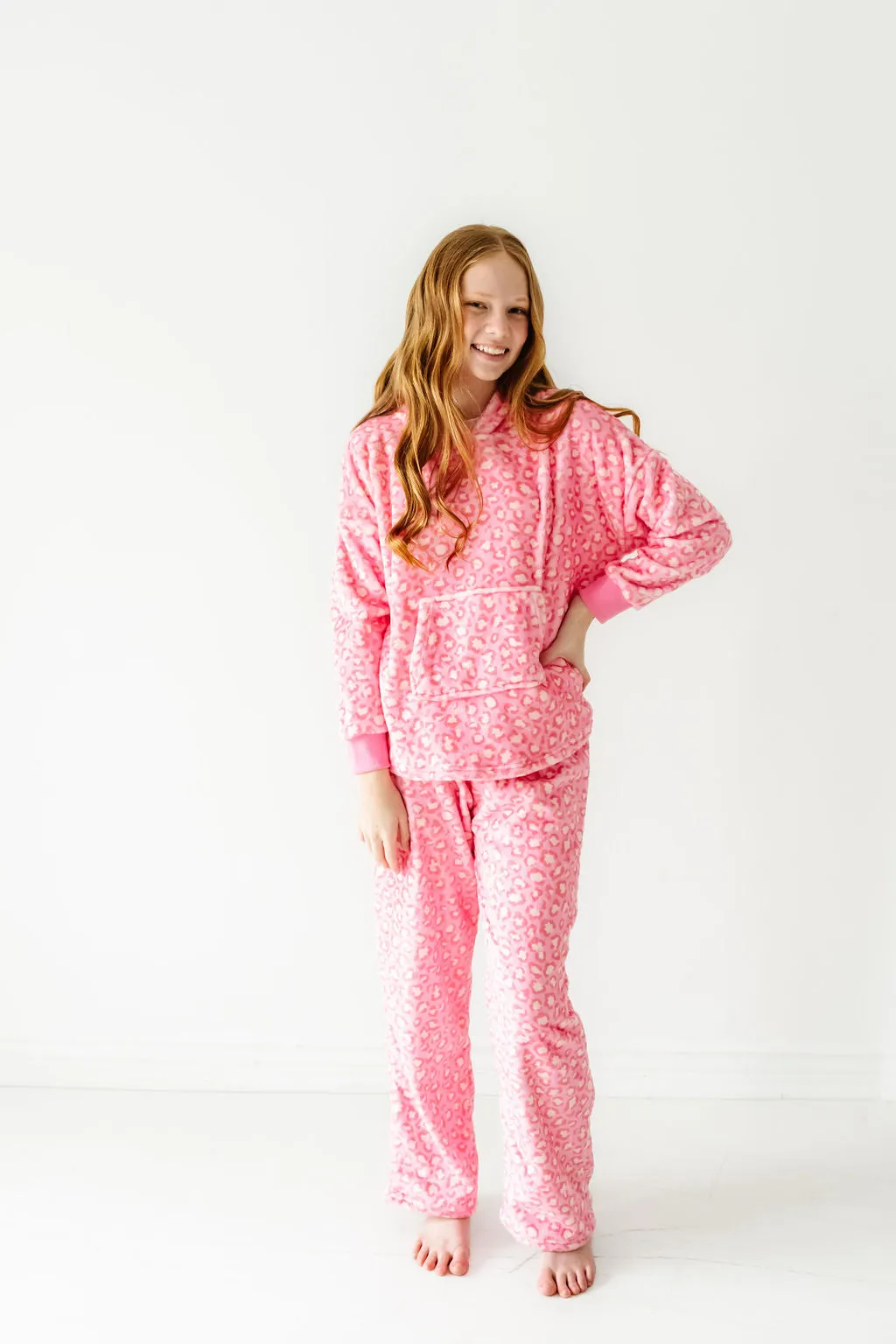 Plush Pants-Pink Leopard