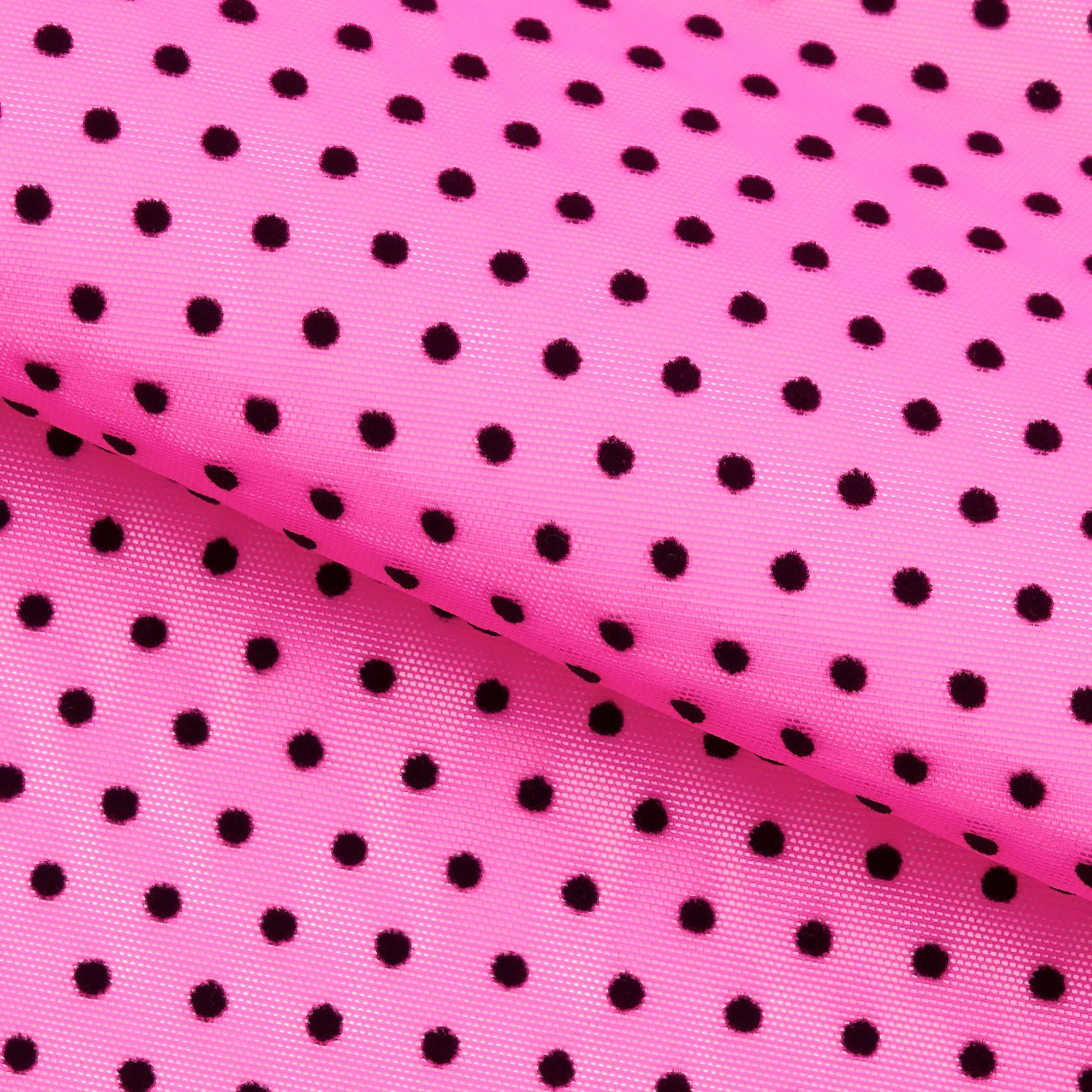 Polka Dot Flocked Stretch Mesh | Blue Moon Fabrics