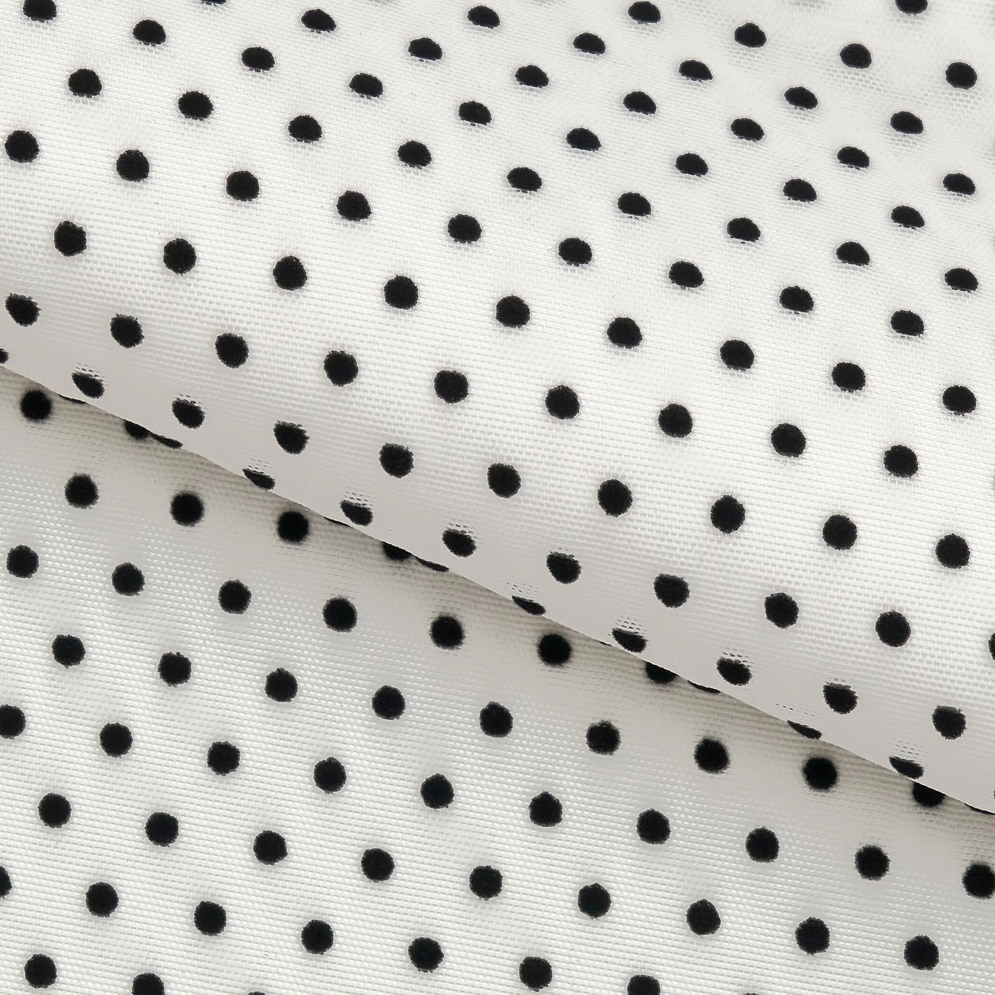 Polka Dot Flocked Stretch Mesh | Blue Moon Fabrics