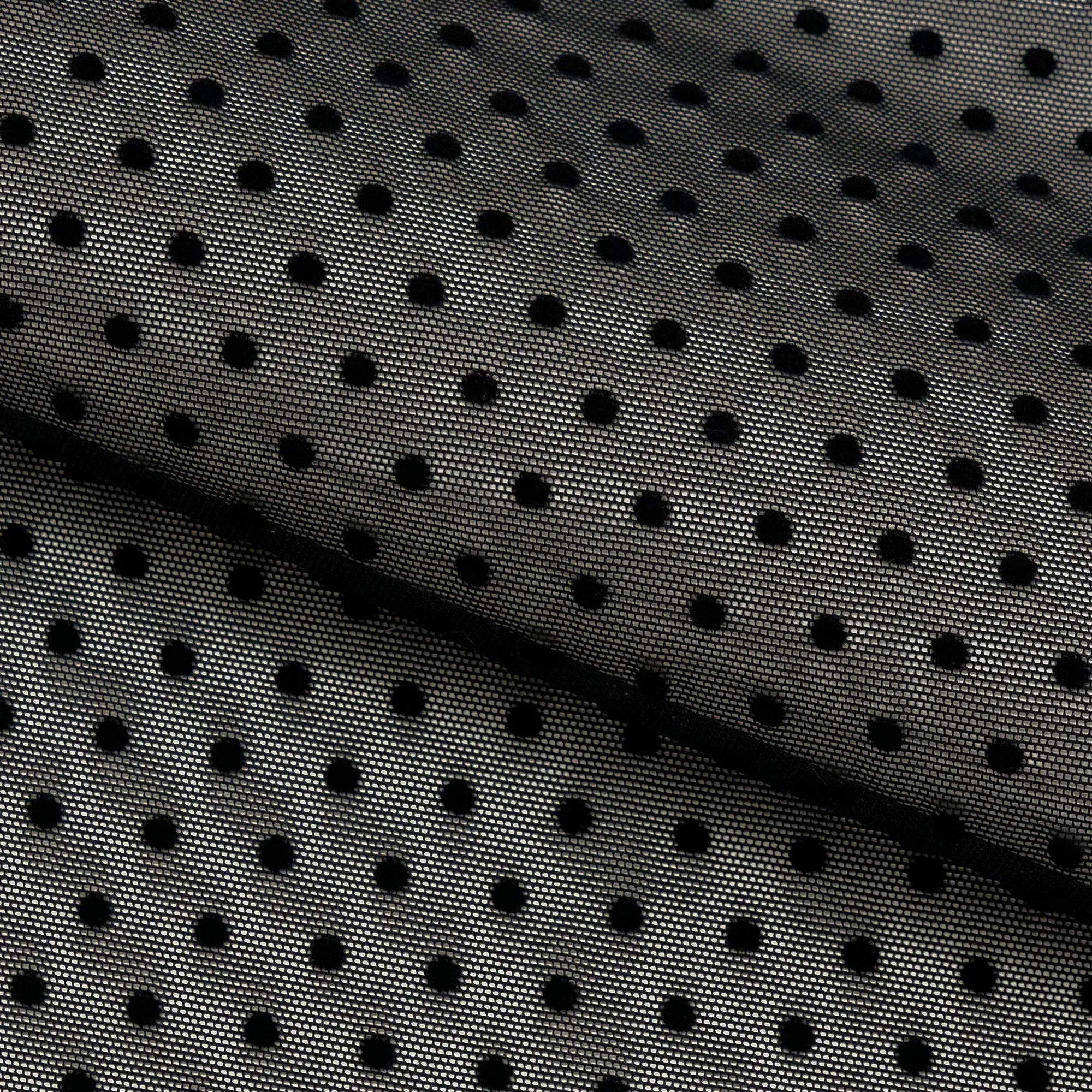 Polka Dot Flocked Stretch Mesh | Blue Moon Fabrics